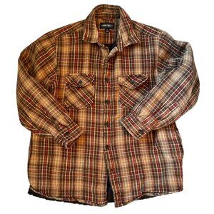 Vintage Cherokee Plaid Flannel Fall Colors Chore Jacket L
